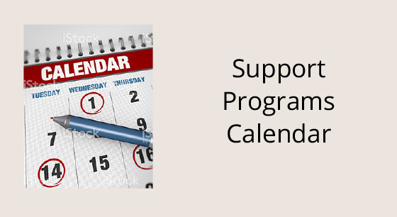 Support Programs Calendar graphic